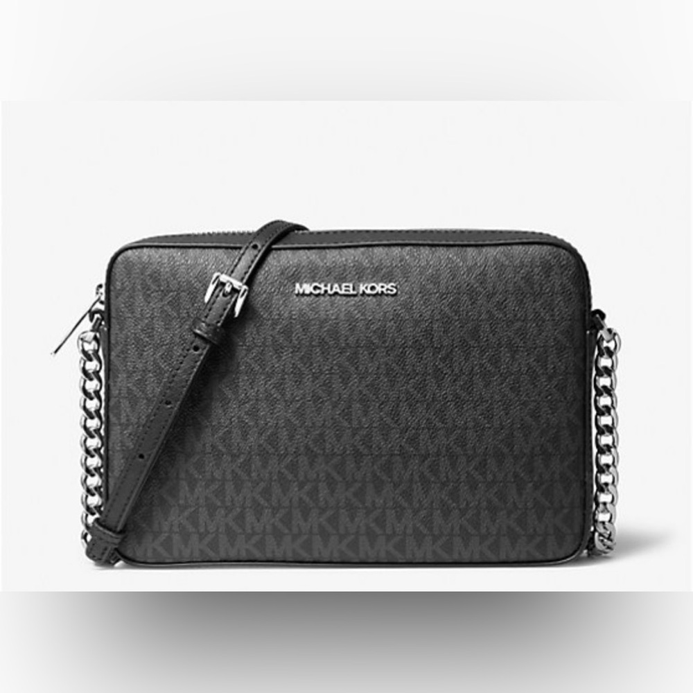 Michael Kors Black large East West Jet Set Crossbody with chain strap